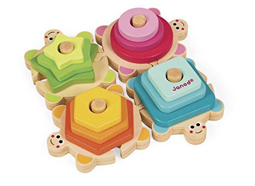 Janod I Wood Stackable Turtles – 12 Pieces – Ages 18 Months + – J05337