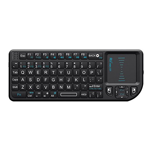 Rii 2.4G Mini Wireless Keyboard with Touchpad Mouse,Lightweight Portable Controller with USB Receiver Remote Control for Windows/ Mac/ Android/ PC/Tablets/ TV/Xbox/ PS3. X1-Black .