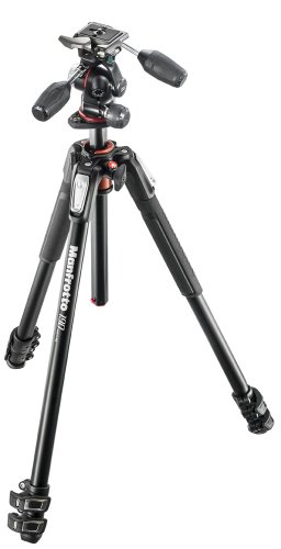 Manfrotto 190XPRO Aluminum 3-Section Tripod Kit with 3-Way Head (MK190XPRO3-3W)