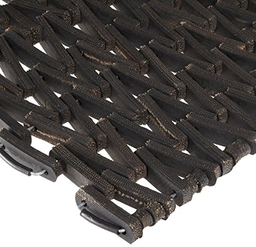 Durable Durite Recycled Tire-Link Outdoor Entrance Mat, Herringbone Weave, 36″ x 96″, Black