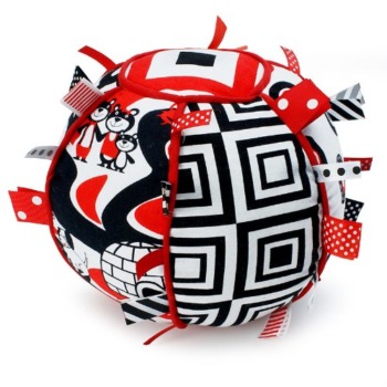 Ribbon Tag Ball for Baby – Black, White & Red | The Storepaperoomates Retail Market - Fast Affordable Shopping