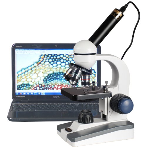 AmScope 40X-1000X LED Student Microscope + 5MP USB Camera (M150C-E5)