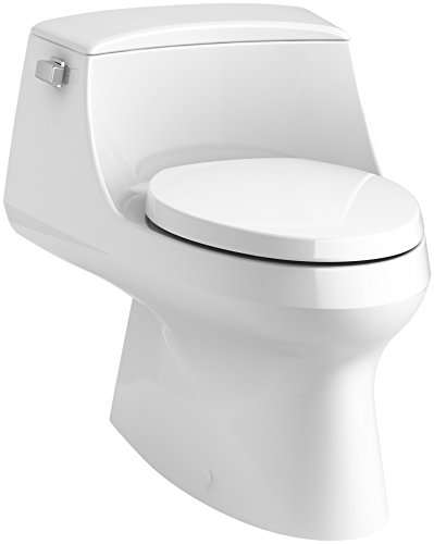 KOHLER 3722-0 San Raphael One-Piece Toilet, Elongated Bowl, 1.28 gpf with Quiet-Close, 24.00 x 20.50 x 29.00 inches, White