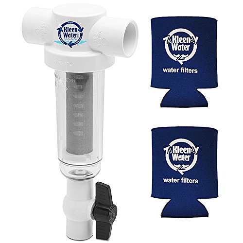 Rusco Vu-Flow, Everbuilt, ProPlumber and Campbell Alternative Spin Down Filter, 100 Mesh Sand and Sediment Filter, 1 Inch Slip Fit PVC Connection, Stainless Steel Screen, Two KleenWater Can Holders