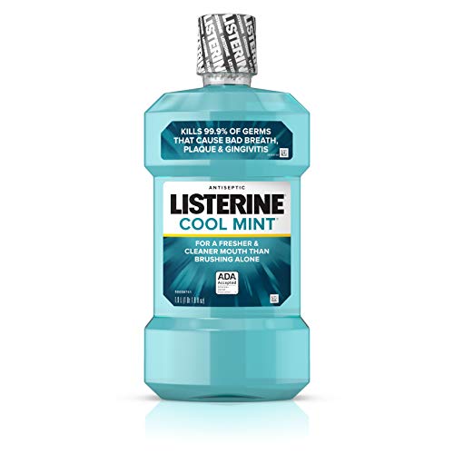 Listerine Cool Mint Antiseptic Mouthwash for Bad Breath, Plaque and Gingivitis, 1 l ( Pack of 3)