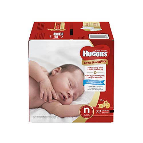 Huggies Little Snugglers Diapers, Newborn, 72 Count (Packaging May Vary)