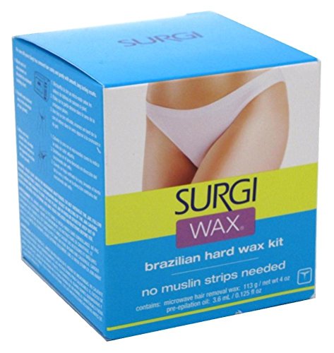 Surgi Wax Brazilian Hard Wax Kit For Private Parts, 4 Oz (Pack of 2)