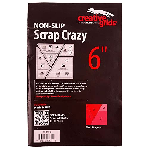 Creative Grids Scrap Crazy 6 Templates Quilt Ruler 4pc Set – CGRMT6