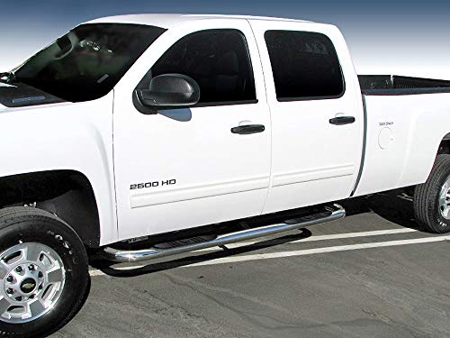 MaxMate Compatible with 2001-2018 Silverado/Sierra 1500 & 2001-2019 2500/3500HD Crew Cab Stainless Steel 3″ Side Step Rails Nerf Bars Running Boards(2pcs with Mounting Bracket Kit) | WB2C34707 | The Storepaperoomates Retail Market - Fast Affordable Shopping