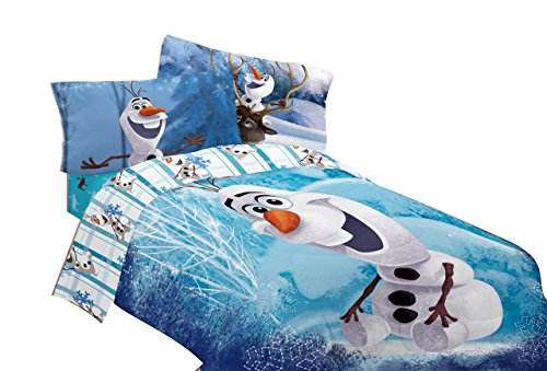 Disney Frozen Olaf Build a Snowman 72″ x 86″ Microfiber Comforter, Twin/Full