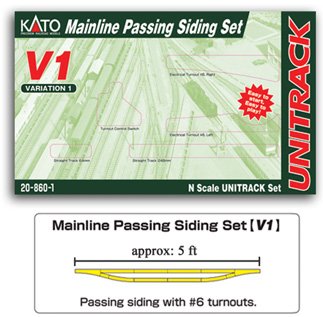 Kato N Scale UniTrack Train Track System V1 Set – Mainline Passing Siding Set