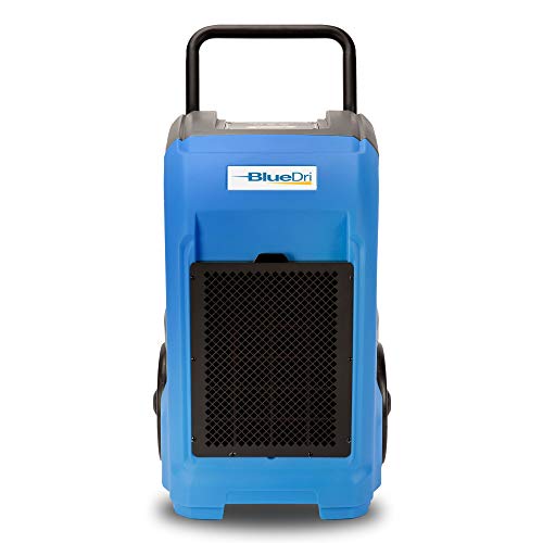 BlueDri BD-76 Commercial Dehumidifier for Home, Basements, Garages, and Job Sites. Industrial Water Damage Equipment – Pack of 1, Blue
