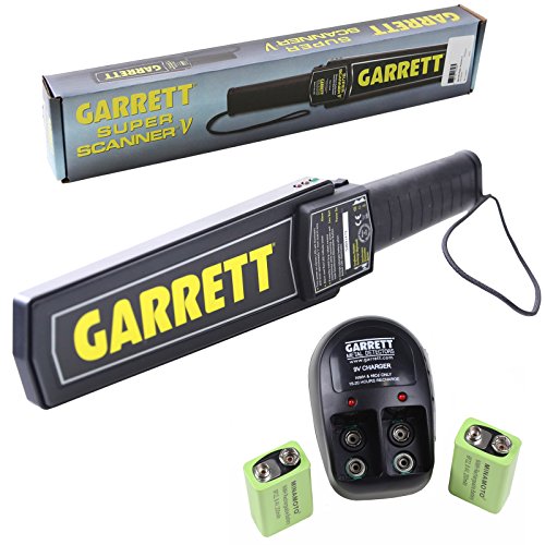 Garrett Super Scanner V Hand Held Metal Detector w/ 9V Rechargeable Battery Kit