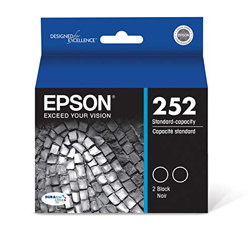 EPSON T252 DURABrite Ultra Ink Standard Capacity Black Dual Cartridge Pack (T252120-D2) for select Epson WorkForce Printers