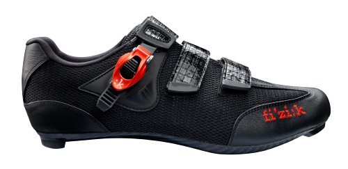 Fizik Men’s R3 Uomo Road Cycling Shoes, Black/Red, Size 45