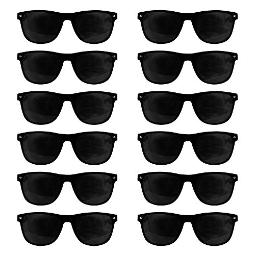 Windy City Novelties – 12 Pack – Retro Sunglasses Bulk for Kids Adults | Party Favors4th of July Party Supplies, Rave Parties, EDM Concerts, Beach Parties, Cosplay﻿