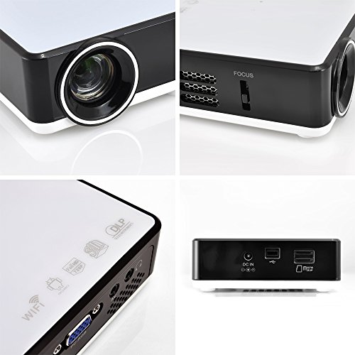 Pyle Portable Home Theater Projector with WiFi Wireless Multimedia Streaming – Full HD 1080p Smart Video LED Lamp, HDMI/USB Inputs for PC Computer, Laptop, Compatible w/ 3D and Blu Ray – (PRJAND805) | The Storepaperoomates Retail Market - Fast Affordable Shopping
