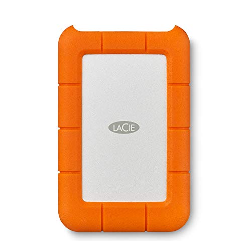 LaCie Rugged Mini 2TB External Hard Drive Portable HDD – USB 3.0/ 2.0 Compatible, Drop Shock Dust Rain Resistant Shuttle Drive, For Mac And PC Computer (LAC9000298), orange