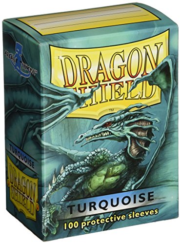 Dragon Shield Standard Size Card Sleeves – Classic Turquoise 100 CT – MTG Card Sleeves are Smooth & Tough – Compatible with Pokemon, Yugioh, & Magic The Gathering Card Sleeves, (ART10015)