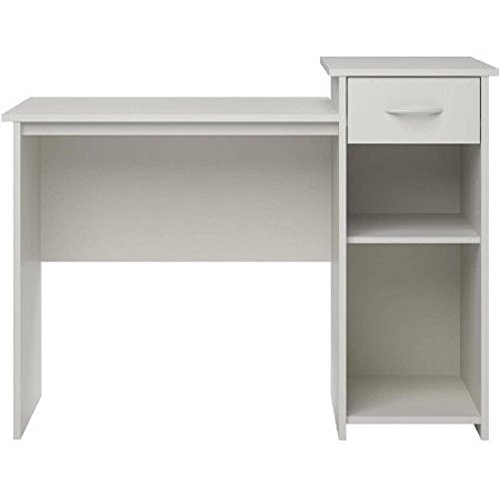 Student Desk Home Office Bedroom Furniture Indoor Desk – Easy Glide Accessory Drawer (White)