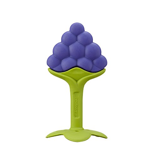 Innobaby Original Teethin Smart EZ Grip Fruit Teether and Sensory Toy for Babies and Toddlers in Grape. BPA Free Teether