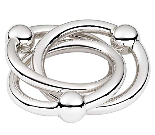 Cunill 7.5-Ounce 3-Ring Ball Baby Rattle, 2-Inch, Sterling Silver