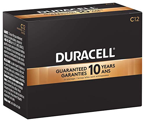 Duracell – CopperTop C Alkaline Batteries with recloseable package – long lasting, all-purpose C battery for household and business – Pack of 12