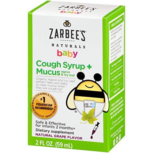Zarbee’s Naturals Baby Cough Syrup* + Mucus, Natural Grape Flavor, 2 Ounces