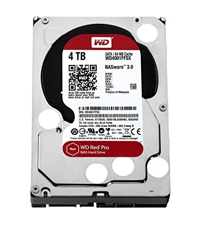 WD Red Pro 4TB NAS Hard Disk Drive – 7200 RPM SATA 6 Gb/s 64MB Cache 3.5 Inch – WD4001FFSX