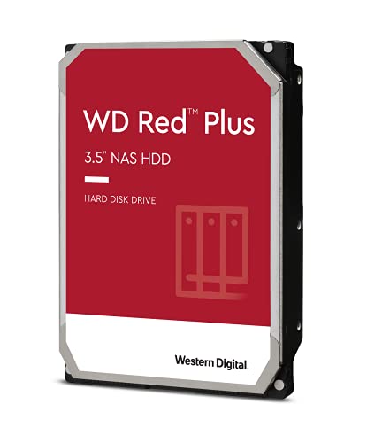 Western Digital 6TB WD Red Plus NAS Internal Hard Drive HDD – 5400 RPM, SATA 6 Gb/s, CMR, 64 MB Cache, 3.5″ – WD60EFRX