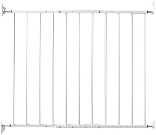 KidCo G2000 Safeway Top of Stairs Quick Release Baby Gate for Blocking Stairs or Hallways and Dividing Rooms, 42.5 x 30.5 Inches, Steel, White