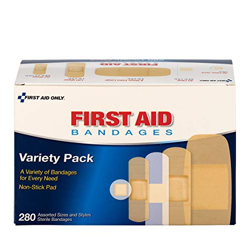 First Aid Only Sheer & Clear Bandage Variety Pack, Assorted Sizes, 280 Count