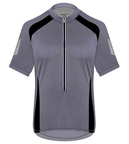 AERO|TECH|DESIGNS Tall Mens Elite Coolmax Cycling Jersey – Made in The USA (Large, Charcoal)