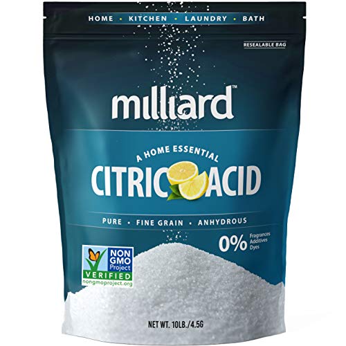 Milliard Citric Acid 10 Pound – 100% Pure Food Grade Non-GMO Project Verified (10 Pound)