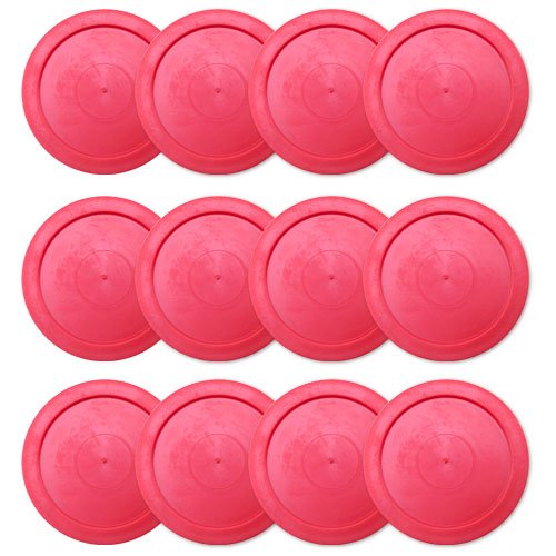 Brybelly Air Hockey Pucks – Accessories for Game Room Gaming Tabletop for Kids & Adults – 3.25 Inch Large – 12 Pucks