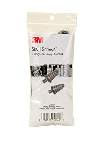 3M Skull Screws Corded Earplugs in Small Pack VP-P1301, 4 Pair/Pack