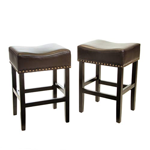 Christopher Knight Home Lisette Backless Counter Stools, 2-Pcs Set, Brown