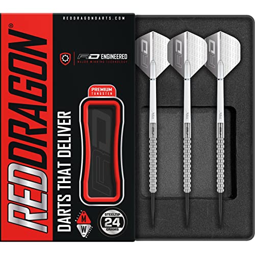RED DRAGON Javelin: 24g – Tungsten Darts Set with Flights and Stems