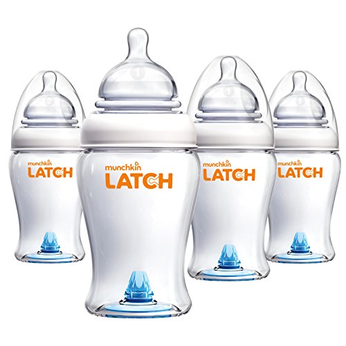 Munchkin Latch BPA-Free Baby Bottle, 8 Ounce, 4 Pack