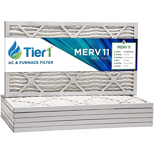 Tier1 16x25x1 Merv 11 Pleated Air/Furnace Filter -6 Pack