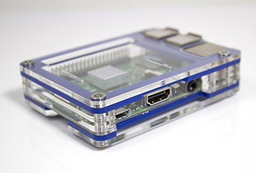 Zebra Case – Raspberry Pi 3B +, Pi 2, Pi B+ and 2B (True Blue) with Heatsinks