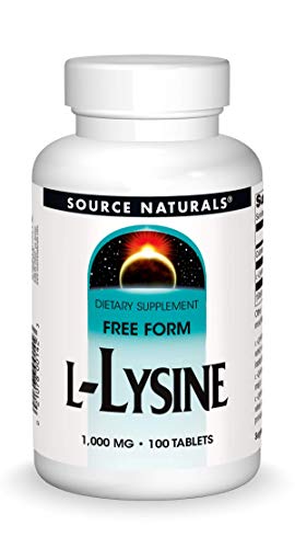 Source Naturals L-Lysine Free Form -Amino Acid Supplement Supports Energy Formation & Collagen – 100 Tablets