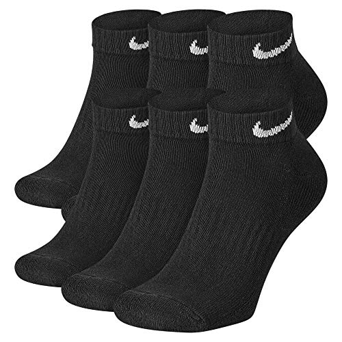 Nike Everyday Cushion Low Training Socks, Unisex Nike Socks, Black/White (6 Pair), L