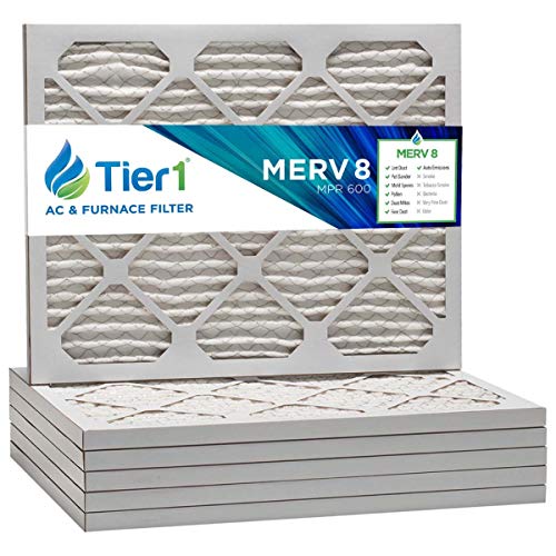 Tier1 21-1/2×23-1/2×1 Merv 8 Pleated Air/Furnace Filter -6 Pack