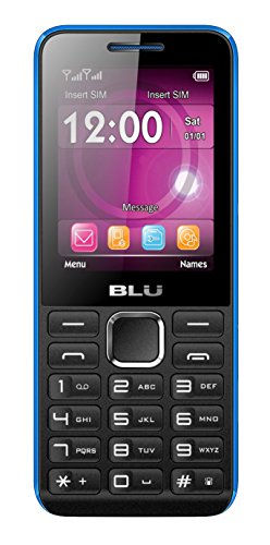 BLU Tank II T193 Unlocked GSM Dual-SIM Cell Phone w/ Camera and 1900 mAh Big Battery – Unlocked Cell Phones – Retail Packaging – Black Blue