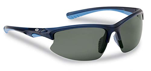 Flying Fisherman Drift Polarized Sunglasses with AcuTint UV Blocker for Fishing and Outdoor Sports, Matte Crystal Navy Frames/Smoke Lenses