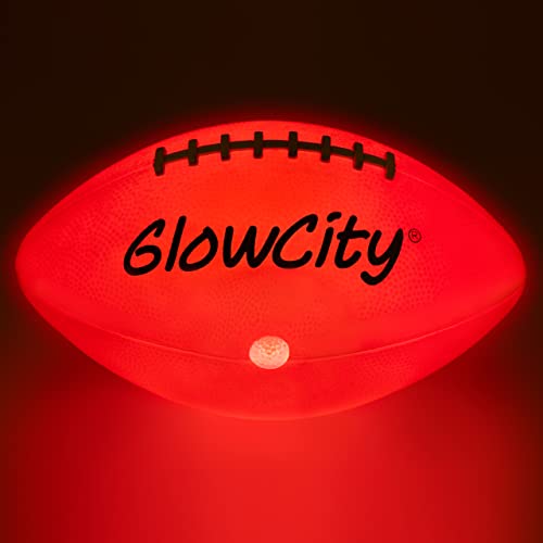 GlowCity Glow in the Dark Football – Light Up, Youth Size Footballs for Kids – LED Lights and Pre-Installed Batteries Included﻿