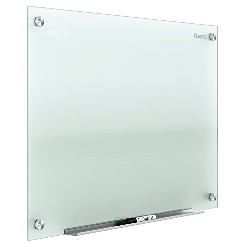 Quartet Whiteboard, Glass Dry Erase Board, Non-Magnetic, 8′ x 4′, Infinity Frameless Mounting, Frosted Surface, Accessory Tray and 1 Dry Erase Marker (G9648F)