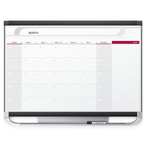 Quartet Dry Erase Calendar Board, Planner, Magnetic Whiteboard, 4′ x 3′, Monthly, Total Erase Surface, Prestige 2 (CP43P2)