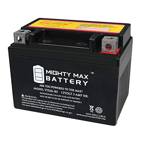 YTX4L-BS – 12 Volt 3 AH, 50 CCA, Rechargeable Maintenance Free SLA AGM Motorcycle Battery